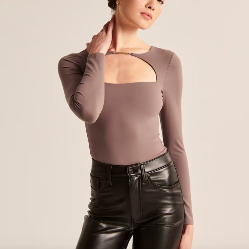 Abercrombie Long-Sleeve Hardware Cutout Bodysuit